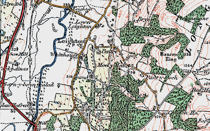 Old map of Leighton in 1921