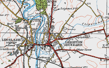 Old map of Leighton Buzzard in 1920