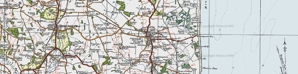 Old map of Leiston in 1921