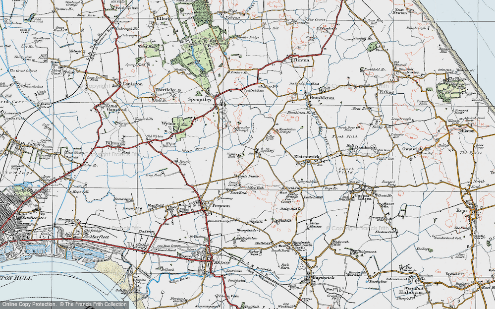 Old Map of Lelley, 1924 in 1924