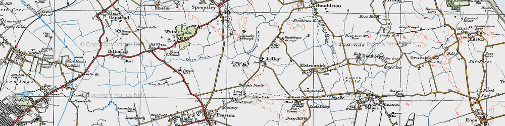 Old map of Lelley in 1924
