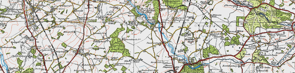 Old map of Lemsford in 1920