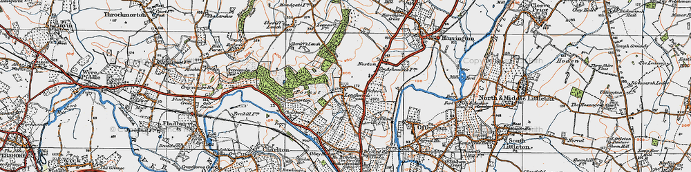 Old map of Lenchwick in 1919