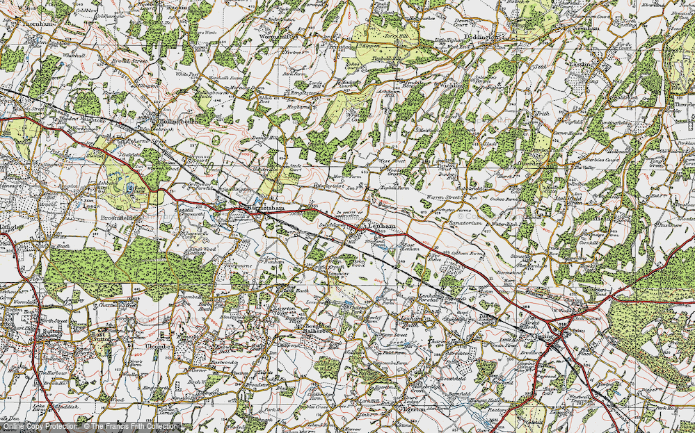 Old Map of Lenham, 1921 in 1921