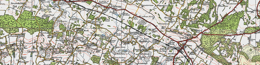 Old map of Lenham Forstal in 1921