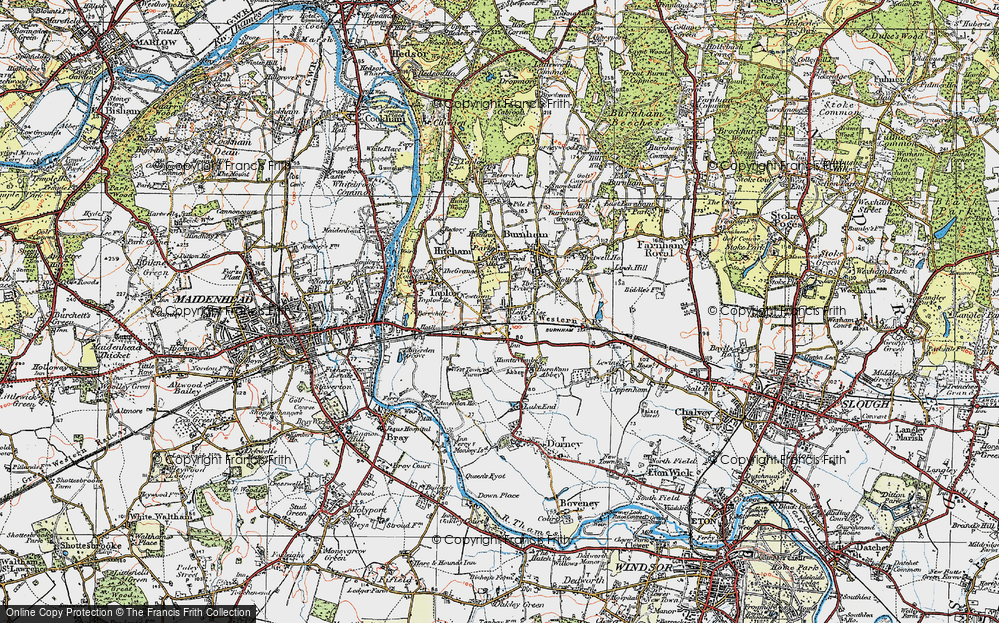 Old Map of Historic Map covering Burnham Sta in 1920