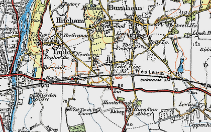 Old map of Burnham Sta in 1920