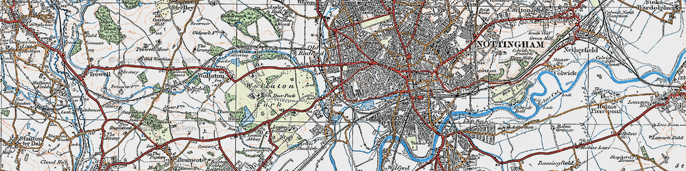Old map of Lenton in 1921