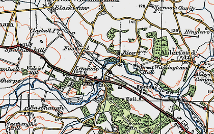 Old map of Lenwade in 1921