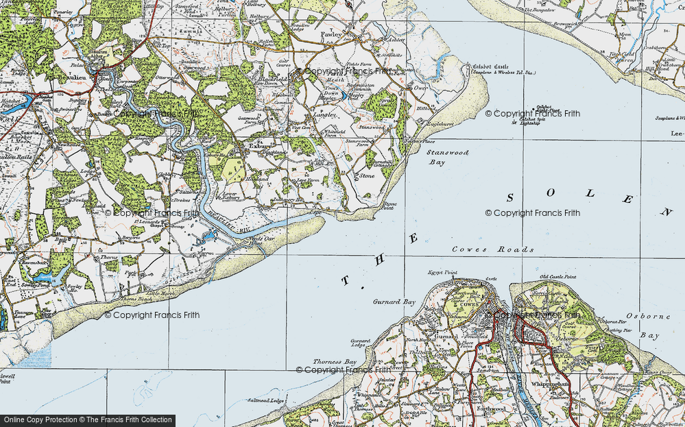 Old Map of Lepe, 1919 in 1919