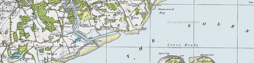 Old map of Lepe in 1919