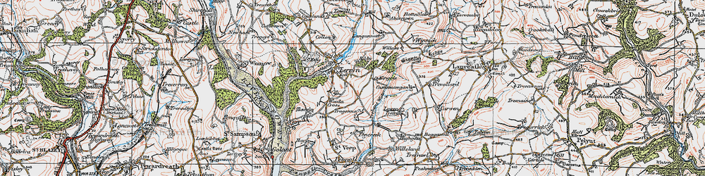 Old map of Collon in 1919