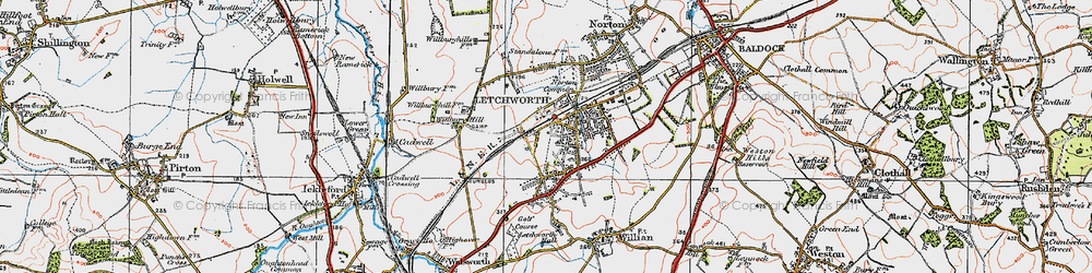 Old map of Letchworth Garden City in 1919
