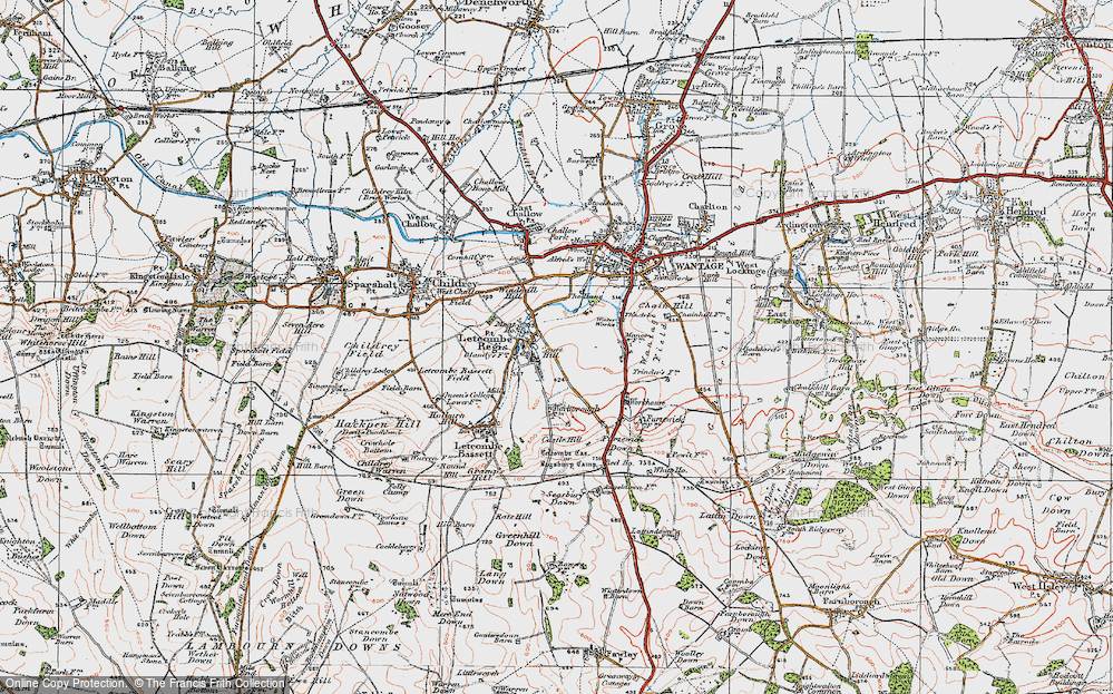 Old Map of Letcombe Regis, 1919 in 1919