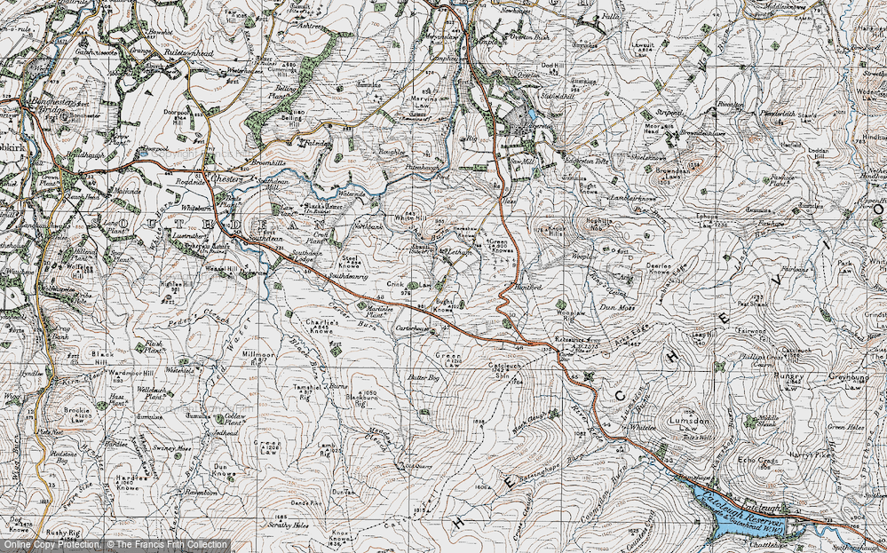 Old Map of Historic Map covering Whitehill in 1926