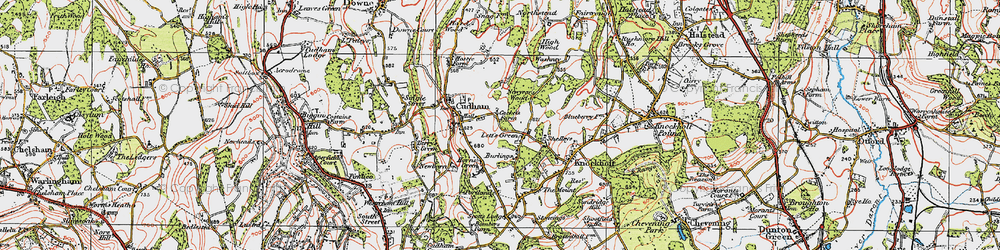 Old map of Lett's Green in 1920