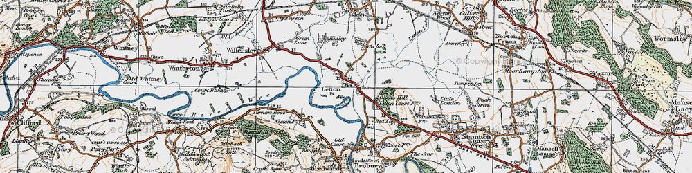 Old map of Letton in 1920