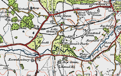 Old map of Woolmer's Park in 1920