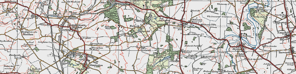 Old map of Letwell in 1923
