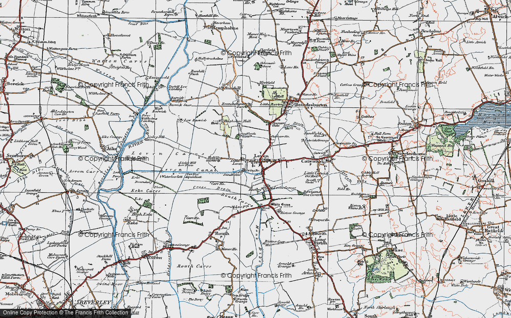 Old Map of Historic Map covering Leven Carrs in 1924
