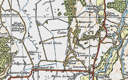 Old map of Levens in 1925