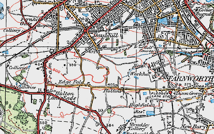 Old map of Lever-Edge in 1924