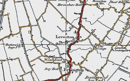 Old map of Leverton in 1922