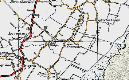 Old map of Leverton Lucasgate in 1922