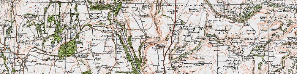 Old map of Levisham Beck in 1925