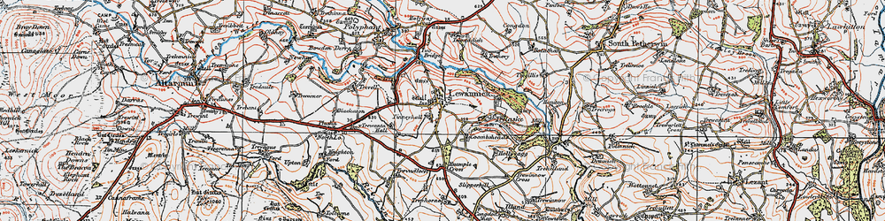Old map of Lewannick in 1919