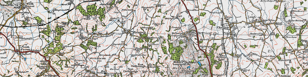 Old map of Lewcombe in 1919