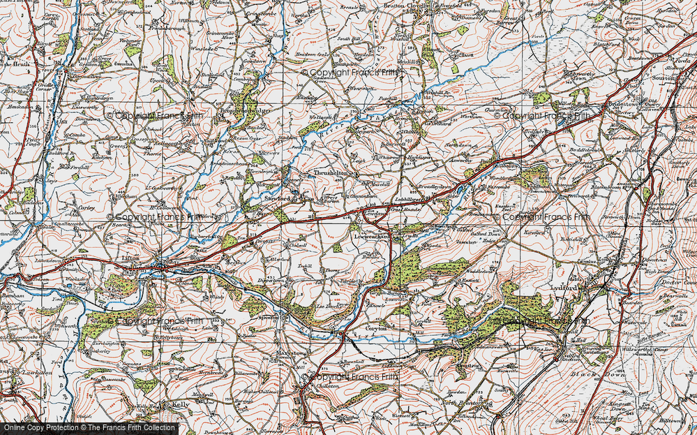 Old Map of Lewdown, 1919 in 1919