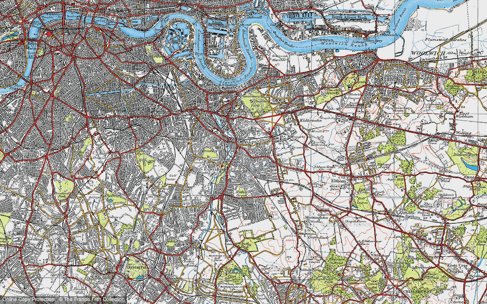 Old Map of Lewisham, 1920 in 1920