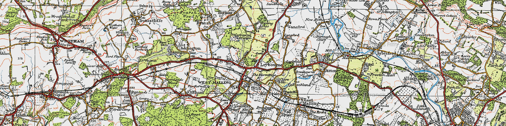 Old map of Leybourne in 1920