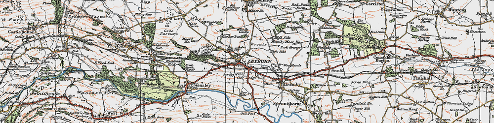 Old map of Leyburn in 1925