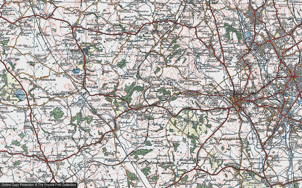 Old Map of Leycett, 1921 in 1921