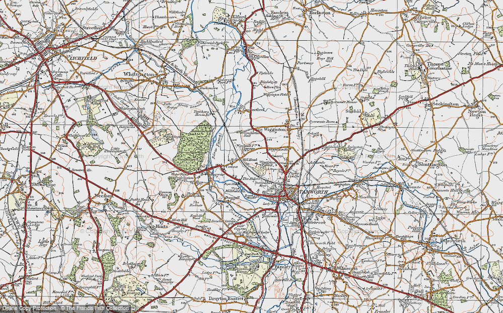 Old Map of Leyfields, 1921 in 1921