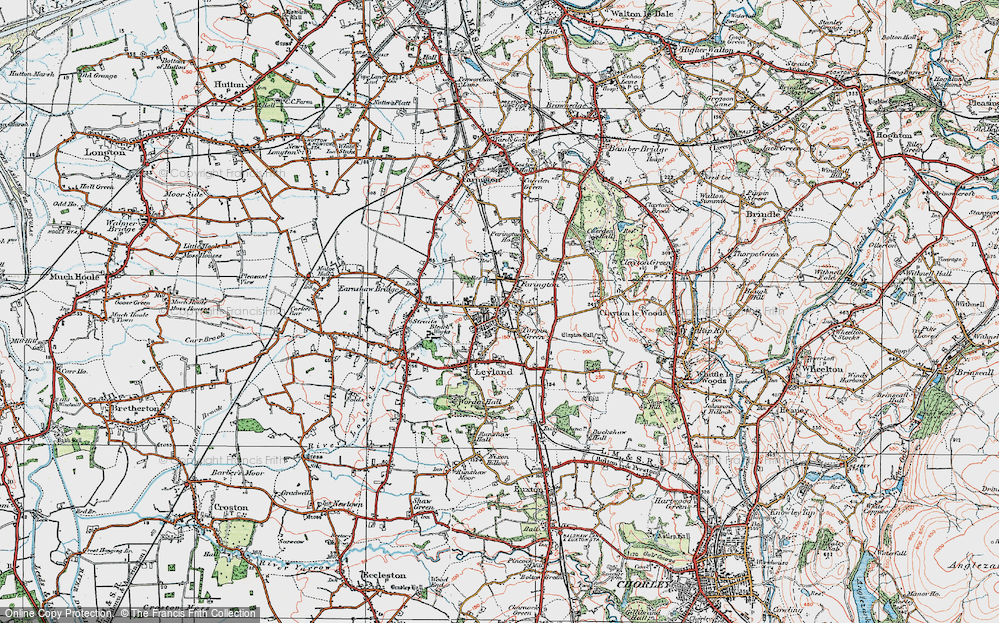 Old Map of Leyland, 1924 in 1924