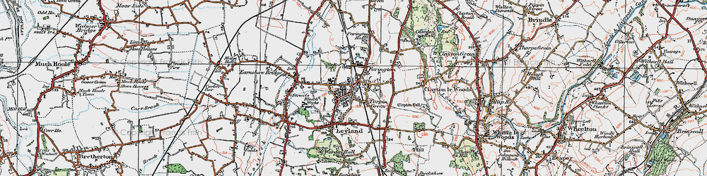 Old map of Leyland in 1924