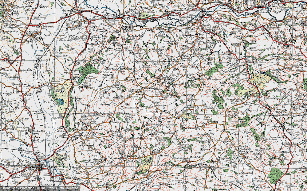 Old Map of Leysters, 1920 in 1920