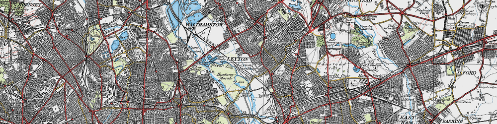 Old map of Leyton in 1920