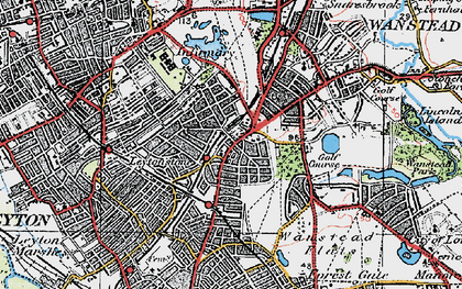 Old map of Leytonstone in 1920