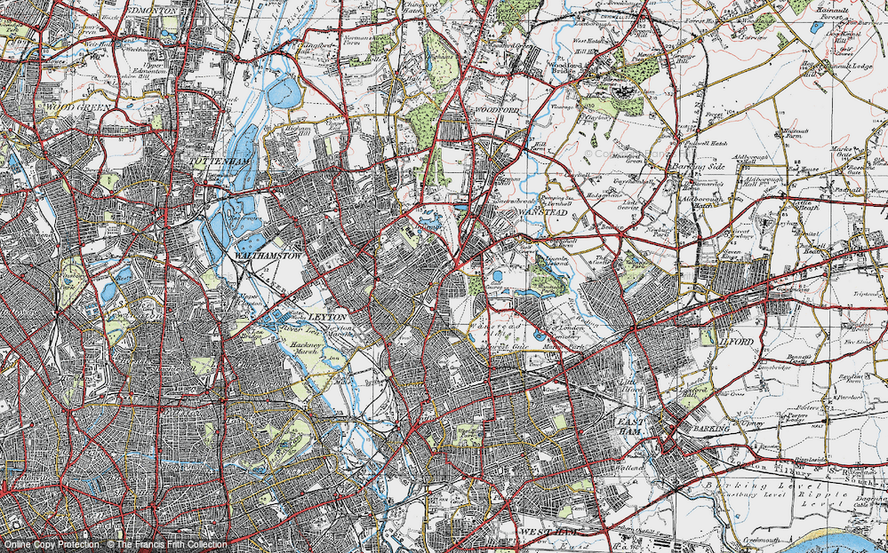 Historic Ordnance Survey Map of Leytonstone, 1920