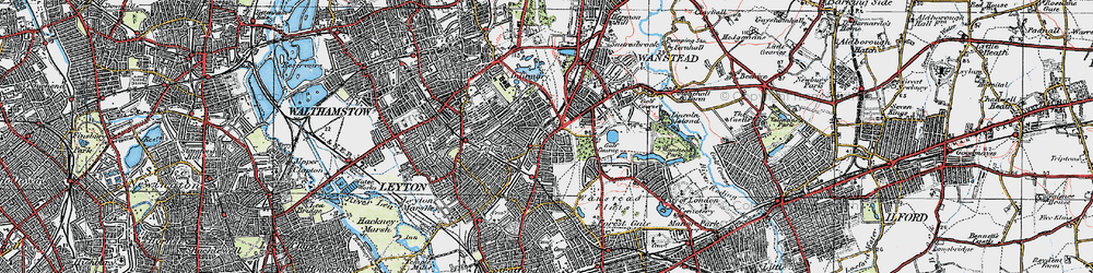 Old map of Leytonstone in 1920