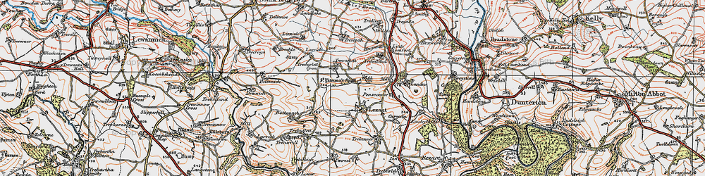 Old map of Trevozah Barton in 1919