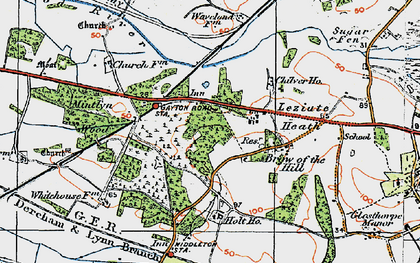 Old map of Leziate in 1922