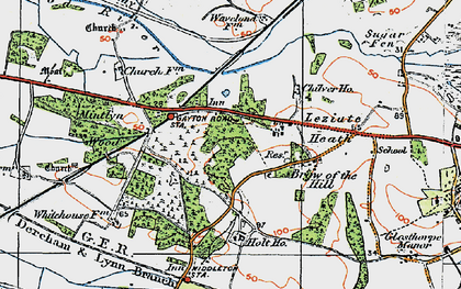 Old map of Gaywood River in 1922