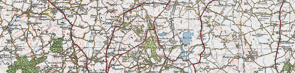 Old map of Lickey in 1921