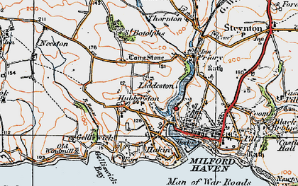 Old map of Liddeston in 1922