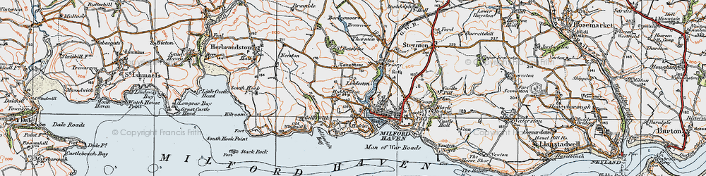 Old map of Liddeston in 1922